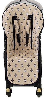 Colchoneta o funda compatible con Bugaboo Camaleon, Buffalo, Fox + Protector de arneses. (Rejilla 3D, Sailor)