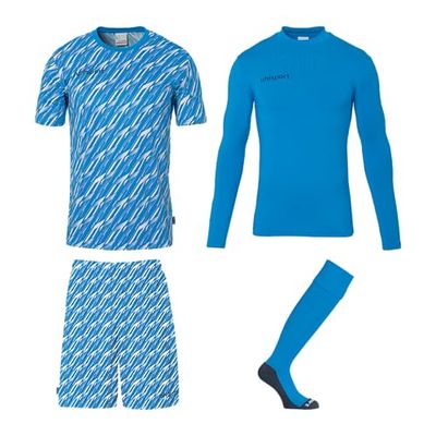 uhlsport Set da Portiere Unisex da Calcio - Set di Maglie Progressive - Set Completo da Portiere Composto da Maglia, Strato di Base, Pantaloni e Calzini - Set di Maglie per Bambini e Adulti