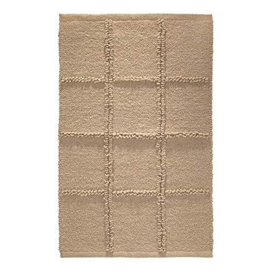 iDesign Grid tapis de bain doux, sortie de douche rectangulaire en coton, beige