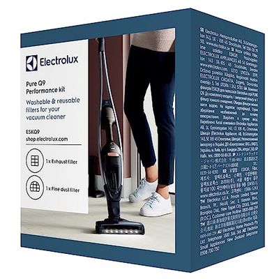 Electrolux ESKQ9 Filter Set - 1 Hygiene and 1 Pre-Motor Washable Filter for Q9 Black