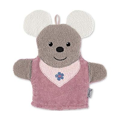 Sterntaler Guante de baño para jugar Ratona Mabel, Dimensiones: 25 x 24 x 24 cm, Rosa