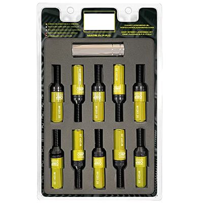 OMP SPEED - Set performance schroeven met aluminiumbescherming, M12X1.25, HEX: 17-19, L: 28 mm, kleur: geel