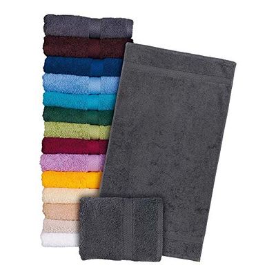 Reis T-SOFT-S_50x90 Sof'touch Lot de 12 serviettes en éponge Gris/bleu acier 50 x 90 cm
