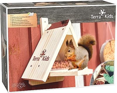 HABA - Terra Kids – speciaal voederstation eekhoorntjes – knutselset voor stabiel eekhoornhuis – van PEFC-hout – buiten en tuin – 306914