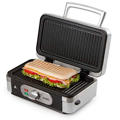 Domo DO9136C Tosti-ijzer 3-in-1, 1 liter, zilver, zwart