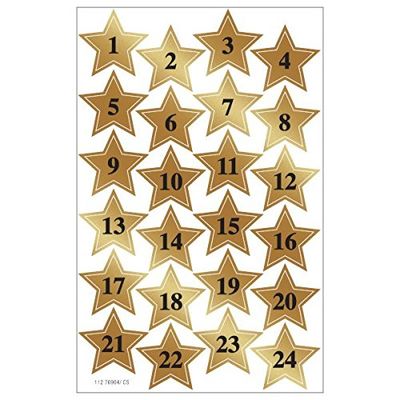 Susy Card 40002644 Sticker, zelfklevend, booggrootte 8 x 12, 5 cm, 1 vel gelast, motief: Xmas sterren 5