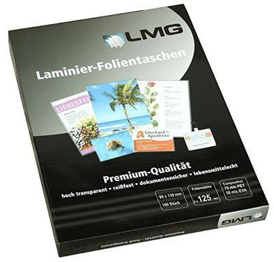 LMG LMG90X130X125 lamineringsfolie 90 x 130 mm, 2 x 125 mic, 100 stycken