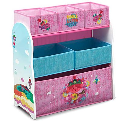 Delta Children Trolls World Tour 6 Bin Design and Store Toy Organizer