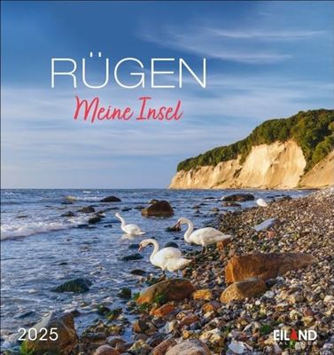 Rugen Calendrier de cartes postales 2025 – Mon île : Impressions de la plus grande île allemande dans un petit calendrier à poser ou à suspendre à la maison (calendrier carte postale Eiland)