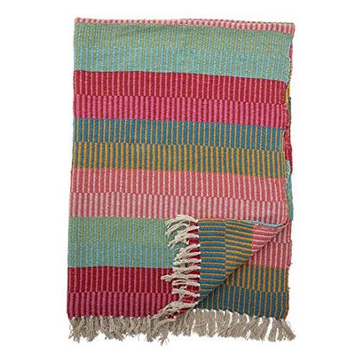 Bloomingville bedspread 160 x 130 cm - versatile cuddly blanket made of recycled cotton, ideal as a sofa blanket or for bed and garden, cuddly soft and easy to clean