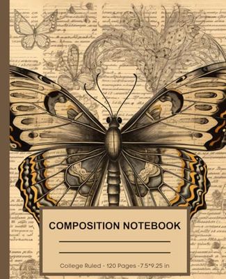Composition Notebook Vintage Butterfly: A College Ruled Vintage Notebook