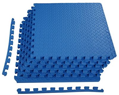 BalanceFrom Tapete de Ejercicio de Rompecabezas con Azulejos entrelazados de Espuma EVA para MMA, Ejercicio, Gimnasia y Gimnasio en casa, Suelo Protector de 3/4 Pulgadas de Grosor, 24 pies Cuadrados,