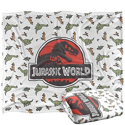 Jurassic World Fallen Kingdom Dino skissmönster officiellt licensierad silkeslen touch supermjuk filt 152 x 127 cm