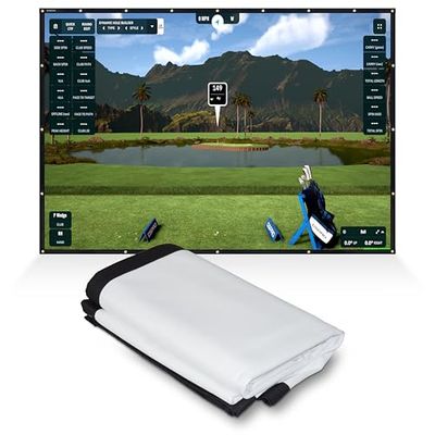 SimSpace Écran De Projection Double Face pour Simulateur De Golf à La Maison, Ecran De Projection HD 4K à Haute Résistance Aux Chocs, Écran D'impact pour De Golf Réversible, 4 x 3 mètres