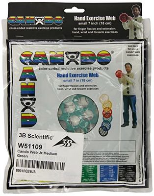 CanDo 10-0863 Power-Web - Hand Grip Trainer, Hand strengthener, diameter 17 cm, green (medium)