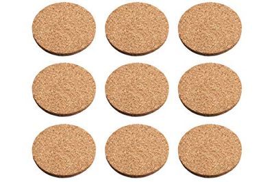 Metafranc Cortiça almofadas de diâmetro 40 mm, auto-adesivo, 4 unidades, natural para móveis, para superfícies lisas/para móveis (redonda/parada para porta de 3 mm cortiça