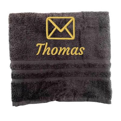 Asciugamano personalizzato con nome e nome del lavoro Nome splendidamente ricamato Asciugamano da bagno Asciugamano in cotone 100% Asciugamano da bagno con nome (100 x 50 cm, Postino)