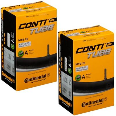 Continental Unisex MTB-tub 26 tum inre, svart, [47-559->62-559] 2-pack med 2