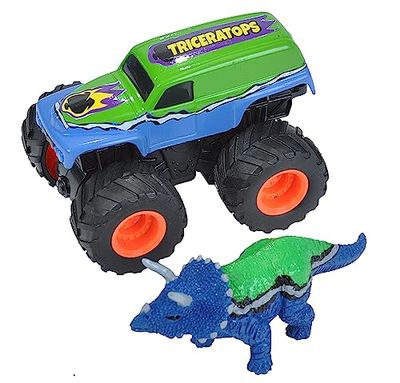Wild Republic Adventure Mini Truck Triceratops, Camiones de Juguete, Regalos de Cumpleaños para Niños, Coches de Juguete para Niños, Juguete Imaginativo