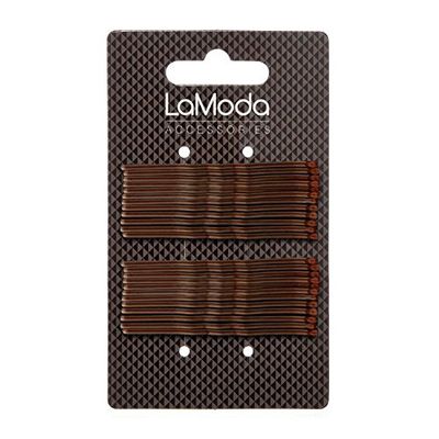 LA MODA HAIRGRIPS LARGE BROWN