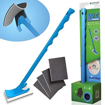 SANIMAID DÉTACHANT WC. Enlevez Le calcaire et Les Taches d'eau calcaire dans la Cuvette des Toilettes. Poignée antibactérienne. Innovation brevetée. Facile, hygiénique et Efficace
