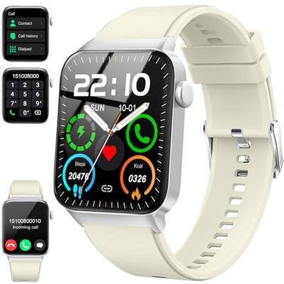 Smartwatch voor heren en dames, met bluetooth-oproep, 1,85 inch smartwatch met stappenteller, hartslagmeter, slaap, smartwatch met 100 + sportmodi, waterdicht IP68, intelligent horloge voor Android