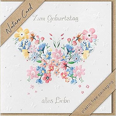 bsb - Birthday Card - Nature Card - Sustainable Birthday Cards - Birthday Cards with Envelope - Birthday Card Women & Men - Greeting Card 15.5 x 15.5 cm