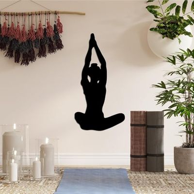 Stijlvol zwart decoratief metalen wandaccessoire, 31 x 60 cm, 100% metaal, 1,5 mm dik, perfect voor moderne woondecoratie en unieke muurkunst