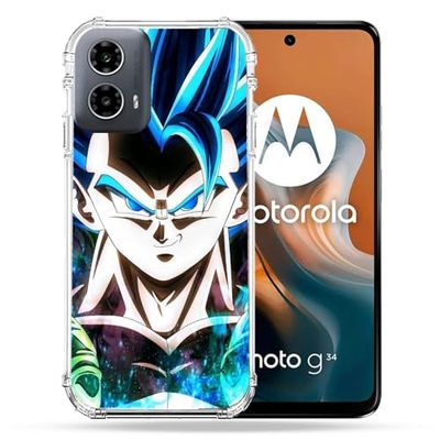 Cokitec Förstärkt skal för Motorola G34 5G Manga Dragon Ball Gogeta ansikte