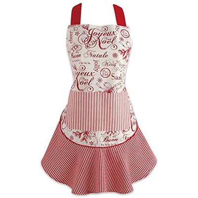 DII Avental de cozinha de Natal para mulher, tamanho adulto ajustável para cozinhar, assar, artesanato e entretenimento, tamanho único, Joyeux Noel