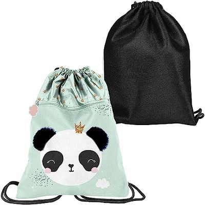 PASO Pp23pq-713, Sac de Sport à Cordon Unisex Kids, Noir, L