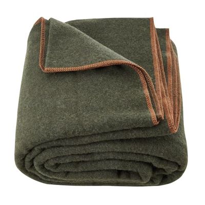 VEVOR Couverture de Camping Laine 80%, 1,62x2,23 m, Grande Couverture de Stade Chaude, Coupe-Vent Ignifuge, pour Extérieur, Pique-niques, Randonnée, Événements Sportifs, en Plein Air, Vert Armée
