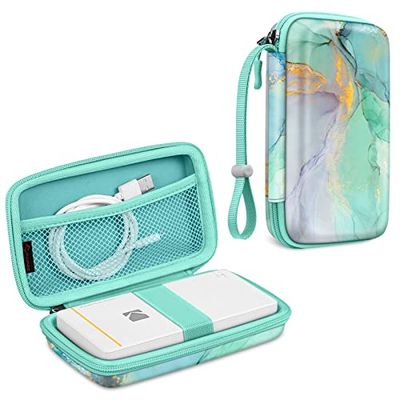 FINTIE Protective Case for Kodak Step/Mini 2 HD/PRINTOMATIC/Kodak Smile Camera & Printer - Shockproof Hard Shell Carrying Case with Inner Pocket, Emerald Marble