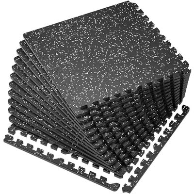 SUPERJARE Suelo de Goma EVA para Gimnasio en casa, Paquete de 12 tapetes entrelazados para el hogar, Gimnasio, Garaje, 1,4 cm de Grosor