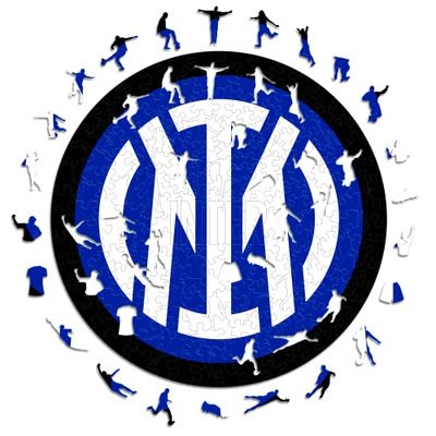 Inter Wooden Logo Officiell produkt, Träpussel för vuxna och barn, hållbart eko, storlek S 150 stycken, färg, INTERLOGO