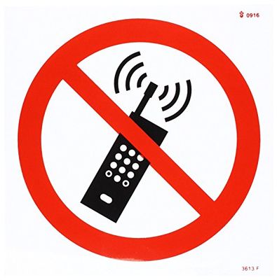 Caledonia signos 23613 F no teléfonos móviles Symbol Sign, vinilo autoadhesivo, 200 mm x 200 mm