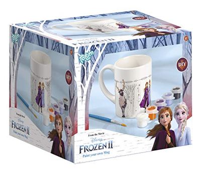 Totum dipingere Disney Tazza da colorare con i Motivi di Frozen II, 5 Colori Diversi, pennelli, 0,25 Liters, 680760
