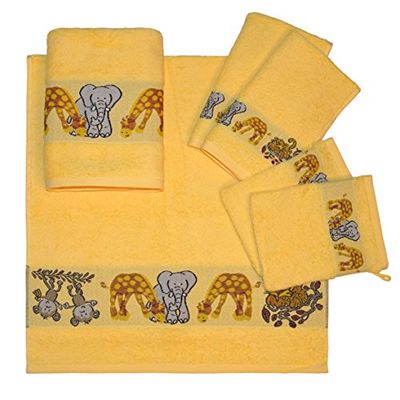 Dyckhoff Set de Vache rtuch en éponge Coton, Coton, Jaune, 36 x 26 x 10 cm