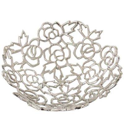 Alexandra House Living Bordsskiva i metall 12 x 28 x 28 cm nickelpläterad