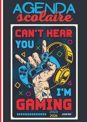 Agenda SCOLAIRE 2025 2026 Cem: année scolaire 2025 2026, couverture gamer , pour fille ou garçon, manga, gamer, école, lycée, collège, université. beau simple et pratique