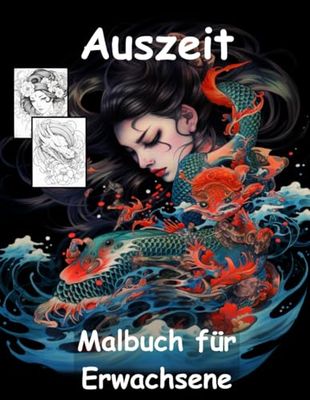 AUSZEIT -Japanische Tattoos im Mandala-Stil -Malbuch für Erwachsene -Entspannung und Stressabbau: nimm dir Zeit -für dich -ein magisches Ausmalbuch mit 50 ausgewählte Motive -Ausmalbilder Tattoos