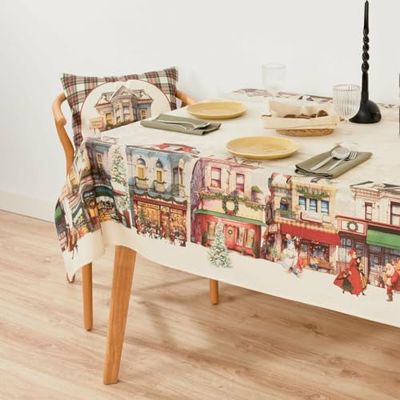 Muaré Stain-resistant Christmas City Tablecloth 155 x 155 cm