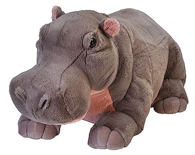 Wild Republic 17340 19320 Jumbo, plysch flodhäst, stor gosig leksak, plyschdjur, Cuddlekins, 76 cm