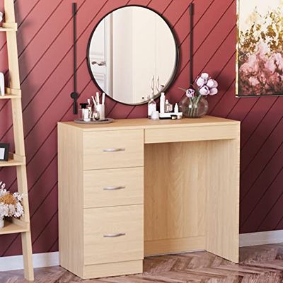 Vida Designs Bureau d'ordinateur en pin 3 tiroirs Riano Meubles de Chambre à Coucher