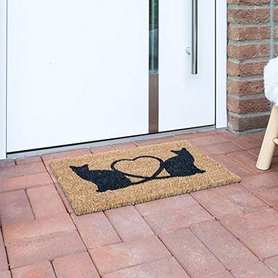 andiamo Zerbino in Cocco per Interni ed Esterni, 40 x 60 cm, Fibra Coir, Gatto