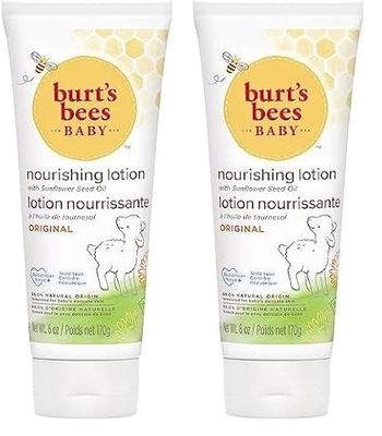Burt's Bees Baby Lotion, Nourishing Baby Moisturiser, Ultra-Gentle For Delicate Skin & Daily Care, 170g (Pack of 2)