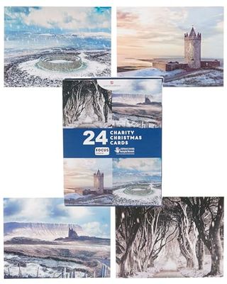 UK Greetings Confezione multipla di 24 biglietti di Natale per lui/lei/amico/a – 4 disegni fotografici