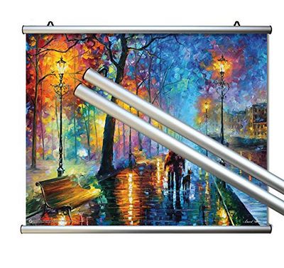 Close Up Clamping Strips, 2 Poster Rails, Poster Rails, Aluminium Silver, 50 cm
