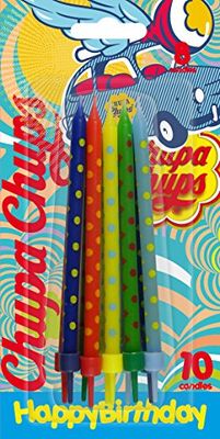 Cereria Giorgio 10 Chupa Chups Pastello Maxi a Pois met standaard, CH00008