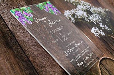 Partecipazioni matrimonio personalizzate - inviti nozze plexiglass vino ordine minimo 20 pz busta compresa